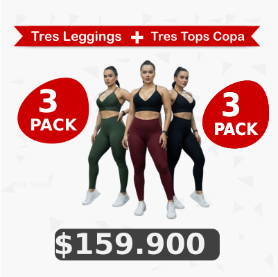 3 Leggings en Nylon + 3 Top