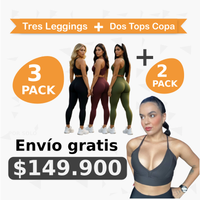3 Leggings en Nylon + 2 Top