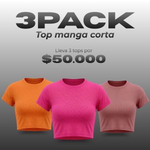 Pack 3 Tops Manga Corta Pacific