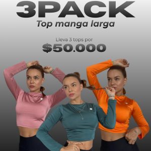 3 Pack Top Manga Larga